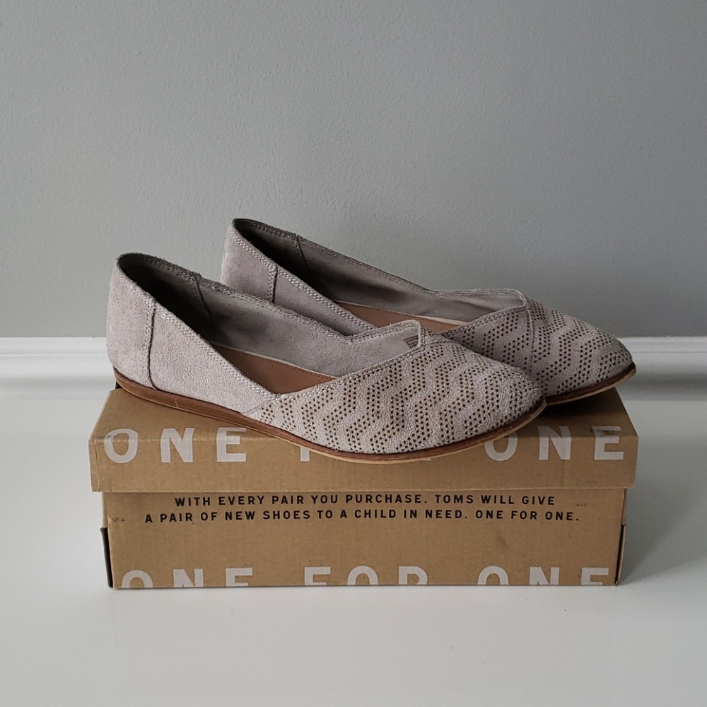 TOM'S Drizzle Grey Suede Jutti Flat
